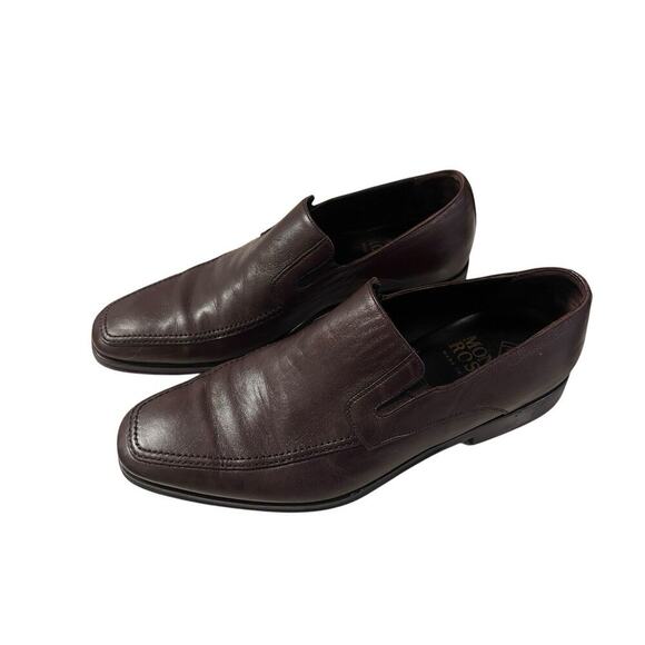 Men's Monte Rosso Slip On Loafers Shoes Soft Leather Black Made In Italy Size 9M - Picture 1 of 5